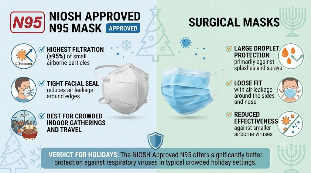 NIOSH Approved N95 Mask vs Surgical Masks – Hakeemippe