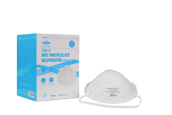ZYB-II Pack of 20 NIOSH approved N95 Pre-Formed Cone Particulate Respirator Mask ZHONG YI Mask
