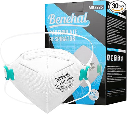 Benehal White NIOSH Approved N95 Foldable Particulate Respirator Mask